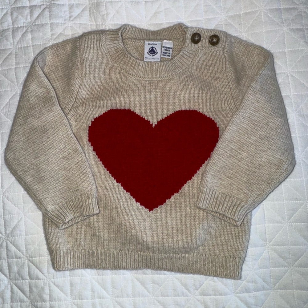 Petit Bateau 24m Heart sweater never worn